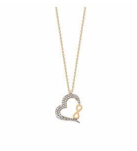 Kalp Sonsuzluk Altın Kolye 14K Gold