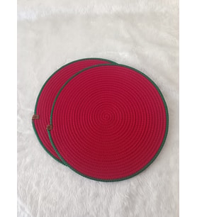 Kırmızı Yeşil Polyester Ameriken Servisi Supla Takımı