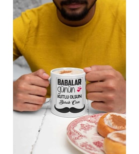 Babalar Gününe Özel Baskılı Kupa Bardaklar 6. Model (Beyaz)