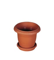 Omnipazar SY-5910 Kahverengi Yuvarlak Antik Saksı Takımı 10 lt No 3