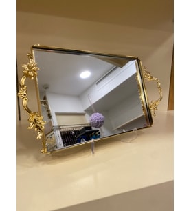 TEPSİ KULPLU PİRİNÇ KÜÇÜKBOY 27X18 ALTIN