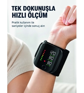 Bilekten Dijital Tansiyon Ölçer Geniş Ekran ve Kolay Okunabilir Gösterge