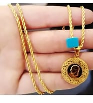 Altın Kaplama Çeyrek Altın Kolye Ucu Zincir Kolye 60 Cm