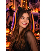 Halloween Örümcek Taç Saç Bandı Siyah Turuncu Mor Cadılar Bayramı Parti Kostümü Saç Aksesuarı
