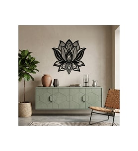 Mandala Lotus Çiçeği Metal Duvar Tablosu
