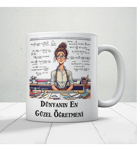 Dünyanın En Güzel Öğretmenine Özel Öğretmenler Günü Hediyelik Baskılı Kupa