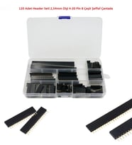 120 Adet Header Seti 2,54mm Dişi 4-20 Pin 8 Çeşit Şeffaf Çantada