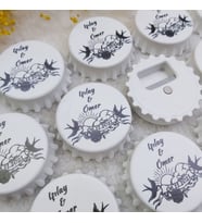 30 Adet Nikah Şekeri Ekonomik Kapak Açacak Magnet Siyah Kuş Baskılı-