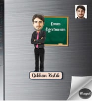 Kişiye Özel Öğretmen Erkek Ahşap Magnet -2