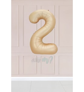 2 Yaş Karamel Rakam Balon 34 inç Kum Beji Yaş Balonu