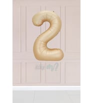 2 Yaş Karamel Rakam Balon 34 inç Kum Beji Yaş Balonu