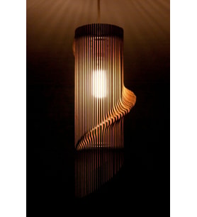 Pipe Modern Tasarım Doğal Ahşap MDF 3D Lazer Kesim Rustik Salon Avize
