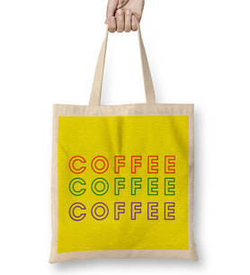 CAT Funny coffee drinks art lover gift quote - vintage Retro Rainbow Style Bez Çanta Uzun Saplı