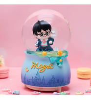 Sihirli Magic Tasarım Işıklı Müzikli Püskürtmeli Büyük Boy Kar Küresi (Mavi)