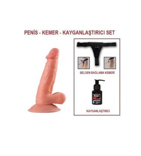 17 cm Belden Bağlamalı Realistik Vantuzlu Dildo Penis