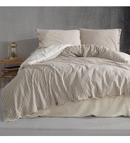 Macas Home Chance %100 Pamuklu İpliği Boyalı Yıkamalı Tek Kişilik Nevresim Takımı Krem 160*220