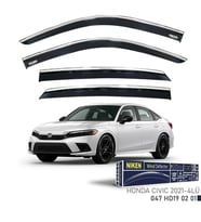 Niken Honda Civic Sedan Cam Rüzgarlığı Kromlu 4'Lü 2021+ Sonrası (Beyaz)