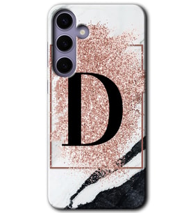 Galaxy S24 Kılıf HD Desen Baskılı Kılıf - Pembe Mermer Desenli D Harfi