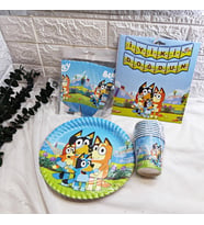 Bluey Temalı Doğum Günü Süsleri Bluey Bingo Doğum Günü Parti Seti 8 Kişilik-