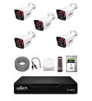 UPTECH 5 Kameralı Güvenlik Kamera Seti 2MP 1080P Full HD 6 Atom LED Gece Görüşlü 1 TB HDD 5525