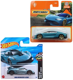 2 Araç Set Hot Wheels 2020 Koenigsegg Jesko & Matchbox 2021 Koenigsegg Gemera ( Mavi )