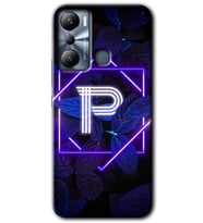 İnfinix Hot 20i Kılıf HD Desen Baskılı Kılıf - Dark Neon Yaprak P Harfi