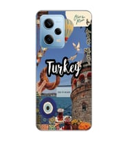 Redmi Note 12 Pro 5G Uyumlu Türkiye Kolaj Tasarımlı Şeffaf Telefon Kılıfı