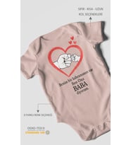 Benim Bir Kahramanım Varc Ben Ona Baba Diyorum Baskılı Bebek Zıbını – Çıtçıtlı Body  Kısa Kol (Pastel Pembe)