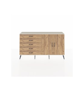 Arges Konsol 2 Raflı 5 Çekmeceli 2 Kapaklı 176x30x99 Aytaşı-Çam
