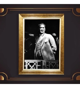 Özel Seri Paspartulu Çerçeveli Atatürk Tablo l8 (Gold)