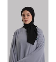 Siyah Düz Klasik Eşarp İtalyan Dikişli Relax Kumaş Sade 202209_01