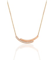 Gümüş rose zirkon taşlı kolye SGTL11975ROSE