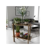 Modern 2 Katlı Yan Sehpa, Çiçek ve Kitap Standı