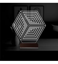 Luvivia Geometrik Küp 3D Lamba - Masa Gece Lambası
