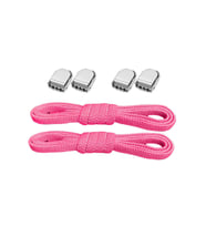 Akıllı Kilitli Ayarlanabilir 1 Çift Fuşya Pembe 6 MM Lastik Pratik Bağcık