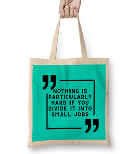 Henry Ford Quotes - Entrepreneurs Motivation İnspiration Success Work Gifts Bez Çanta Uzun Saplı