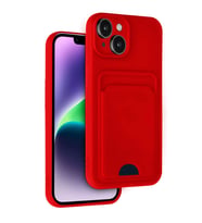 Apple İphone 14 Kılıf Kelvin Kartvizitli Silikon - Kırmızı