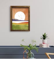 BK Gift Otel Odası Konseptli Doğal Masif Ahşap Çerçeveli Tablo 45x65cm-72