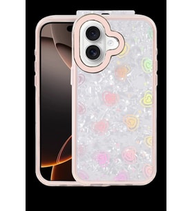 Pilelistore   Apple iPhone 16 Lumi Desenli Kapak - Pembe