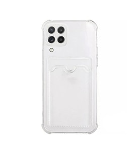 SAMSUNG GALAXY M22 İLE UYUMLU Kamera Korumalı Şeffaf Kartlıklı Card Case
