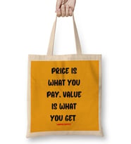 Warren Buffett Quotes - Entrepreneurs Motivation İnspiration Success Work Gifts Bez Çanta Uzun Saplı