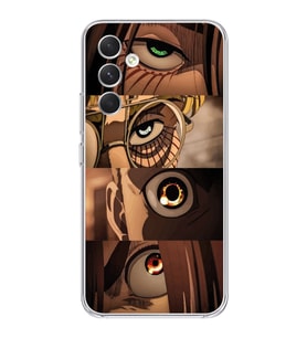 Samsung Galaxy A14 Uyumlu Attack On Titan Tasarımlı Şeffaf Telefon Kılıfı