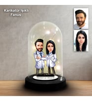 KİŞİYE ÖZEL DOKTOR,HEMŞİRE TASARIMLI IŞIKLI KARİKATÜR FANUS BİBLO FN193