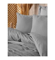 Cotton Box Rf Dual -Plaid Gri- Çift Kişilik Nevresim Takımı
