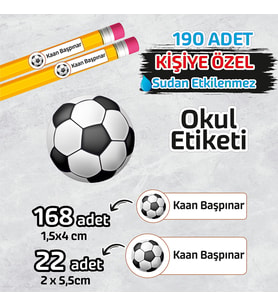 Okul Etiketi Kişiye Özel Kalem Defter Etiketi TOP MODEL -190 Adet