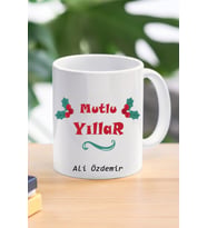 mutlu yıllar özel tasarım kupa bardak