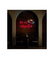 Be My Valentine Yazılı ve Şekilli Neon Tabela