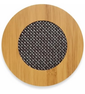 Yuvarlak Bambu Nihale – Metal Fileli, Isıya Dayanıklı Tencere ve Çaydanlık Altlığı (16,5 x 16,5 cm)