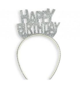 Taç evadan simli taşlı happy bırthday gümüş p1-
