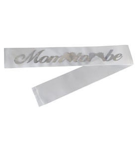Kumaş Kuşak Mom Tobe Beyaz - Gümüş